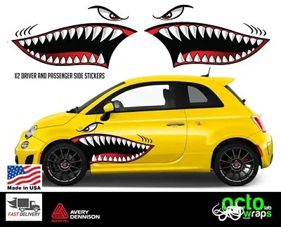 Fit Fiat 500 595 Cc Abarth Side Shark Rocker Decal Stickers Accessories Parts • $111.09