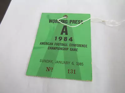 Dolphins Vs  Steelers 1984 Playoff Game Press Media Pass Marino-NOT A TICKET • $9.99