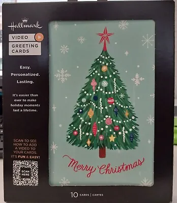 New Hallmark Pack Of 10 Personalized Video Cards Christmas Tree Merry Christmas • $6.99