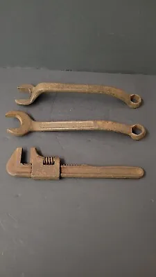 Lot Of Vintage Tools Two Combo Wrenches One Monkey Wrench • $34.99