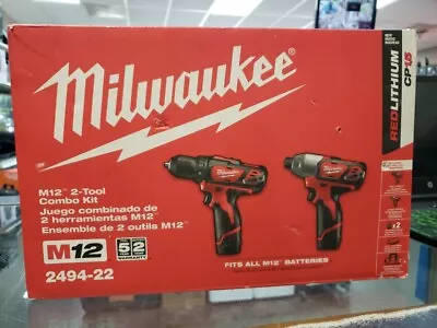 Milwaukee 2494-22 M12 Cordless Combo Drill Kit 2 Battery • $139.95