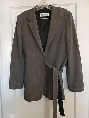 Max Mara Black Wool Wrap Blazer 46 • $85