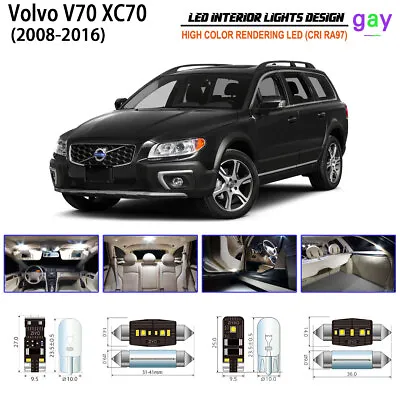 16 Bulbs White LED Interior Light Kit For Volvo V70 XC70 2008-2016 Replacement • $22.26