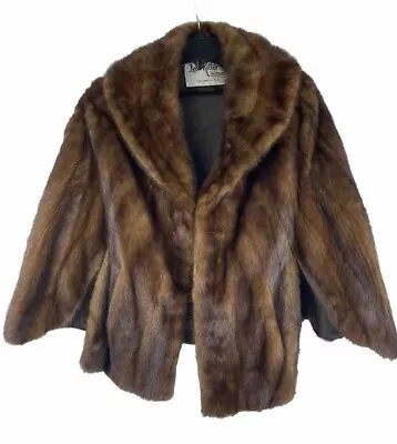 Vintage Original Brown Mink Fur Stole Wrap By Leon Ritter S. C. Women’s Sz Med • $125