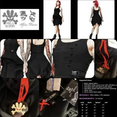 Hell Bunny/Spin Doctor Vtg Hot Topic Departed Steampunk Gothic Military Dress M • $149.95