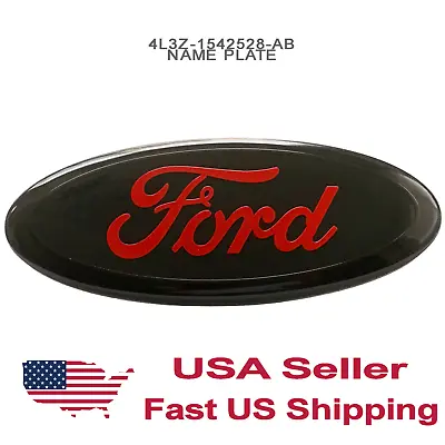 FORD F150 F250 F350 2004 - 2014 Front Grille Logo RED On Black Emblem 9 Inch • $29.99