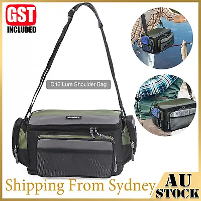 Large Fishing Bag Fishing Tackle Storage Backpack Waterproof Fishing Gear Bag AU • $26.69