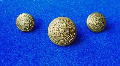 Great Northern Railway (Ireland): 3 Brass Railway Buttons 171923mm Dia Vg • £6.95