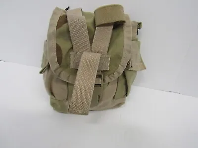 Desert Camo MOLLE Utility Pouch 1 Quart Canteen Cover  2 Pocket USED • $12.70