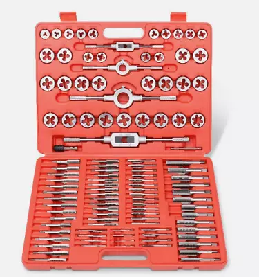 110 PCS Tap And Die Combination Set Tungsten Steel Titanium METRIC Tools W/Case • $67.06