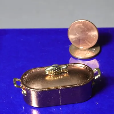 Bodo Hennig Shiny Copper Lidded Fish Poacher In Dollhouse Miniature 1:12 Scale • $42