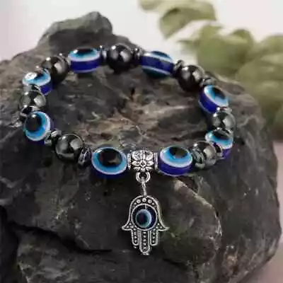 Natural Hematite Bracelet Fashion Devil's Eye Couple Bracelet • $8.88