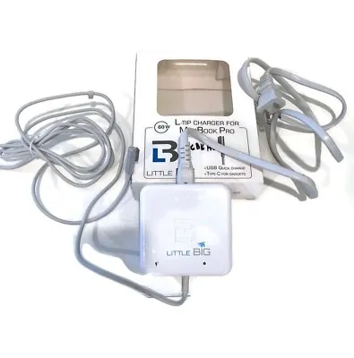 MAC BOOK PRO USB QUICK Charge L-TIP Type C CHARGER  X  LITTLE BIG 60 W White EUC • $23.95