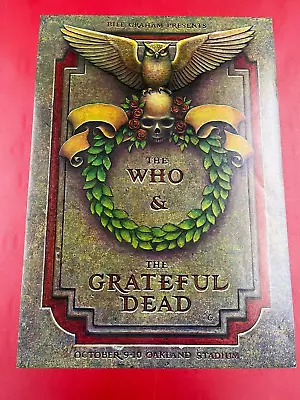 The Who & The Grateful Dead At Oakland Stadium 1976 Bill Graham Poster Nice! • $200