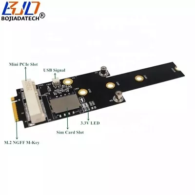 NGFF M.2 M-Key To Mini PCI-E 52Pin Adapter Card With SIM Slot For 3G 4G GSM WLAN • $19.95