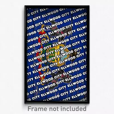 Ellwood City Pennsylvania Poster (PA City Souvenir 11x17 Town Print) • $24.99