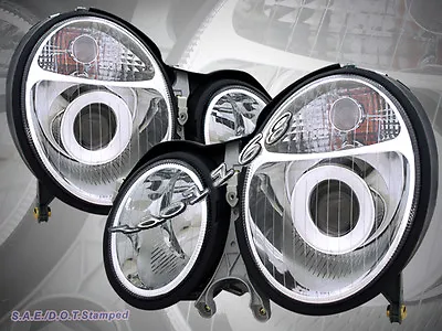 00-02 Mercedes Benz W210 E-class E320 E430 Chrome Projector Headlights Lamp • $235.99