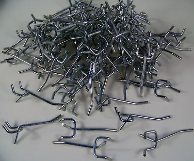 100pc 2 Inch PEGBOARD HOOKS For 1/8  & 1/4  Peg Board Zinc Plated 2  Metal Hook • $24.99