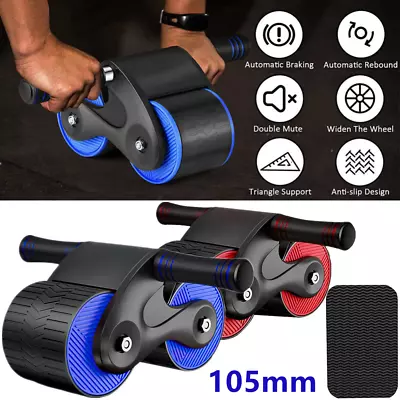 Anti Slip AB Roller Wheel Automatic Rebound Abdominal Roller With Kneeling Pad • £5.99