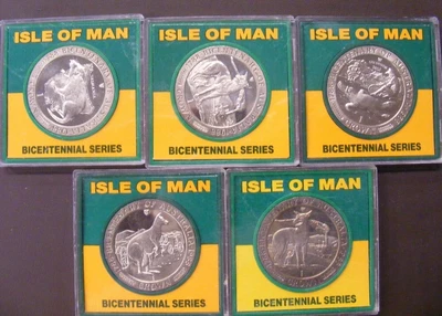 $39.99 • Buy Isle Of Man: 1988 Australia Bicentennial Commemorative Crown Lot Of 5 UNC