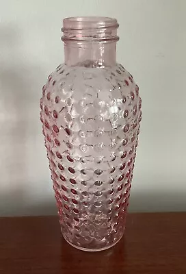 Vintage 1970's Lardots DPS Glass Hobnail Bubble Bottle Pink 8  Mint Condition • $15.99