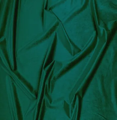 Velvet Plain Fabric Bottle Green 150cm Wide Craft Dress Fabric Velour Curtains • £0.99