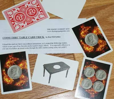 Coins Thru Table Card Trick --fun And Memorable With Exclusive Handling    TMGS • $16.95
