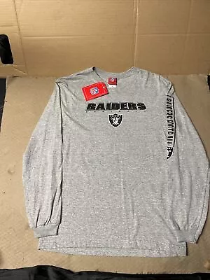 Oakland Raiders Shirt Adult Large Gray Sideline Long Sleeve NFL Y2K • $24.99