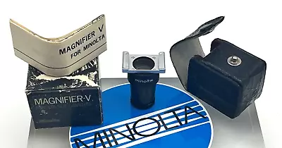 Minolta SR Magnifier V Eyepiece Viewfinder  Orig Leather Case + Instr.; SET • $25