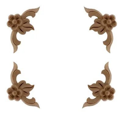$8.99 • Buy 4x Shabby Chic Corner Furniture Moulding Applique Carving Onlay Wooden 4cm