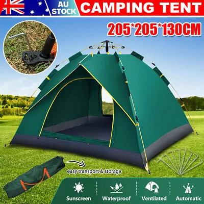 Camping Tent 3-4Person Quick Pop Up Shelter Hiking Fishing Shade Shelter Outdoor • $47.85