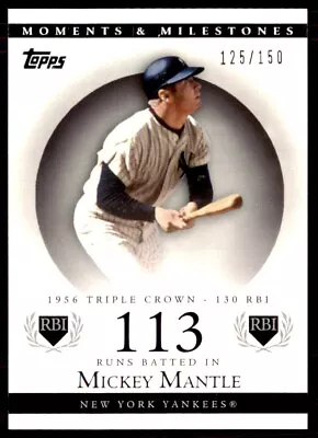 2007 Topps Moments And Milestones Mickey Mantle 125/150 New York Yankees #164 • $10