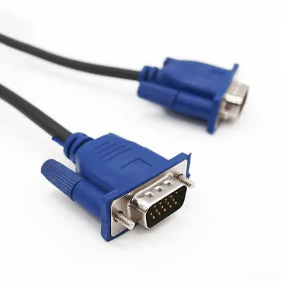 £4.45 • Buy 5m 16ft VGA SVGA HD15 Male To Male Cable For LCD Monitor PC TV Laptop Projector