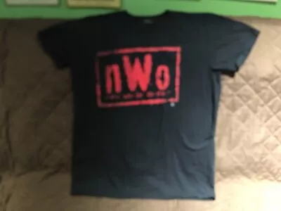 WCW Wrestling NWO New World Order Red Ink Black T-shirt Adult Men's MED FREESHIP • $17.99