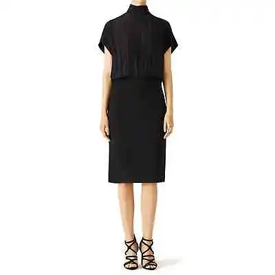 By Malene Birger Size 42/12 US Lacrima Sheath Dress Black High Neck Short Sleeve • $9.97