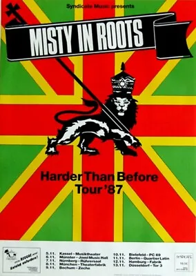 MISTY IN ROOTS - 1987 - In Concert - Reggae - Harder Than Before Tour - Poster • £19.93