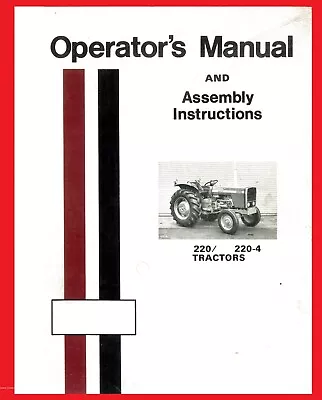 Owner's & Operator's Manual Massey Ferguson MF 220 & MF 220-4 Tractor 2WD 4WD • $25