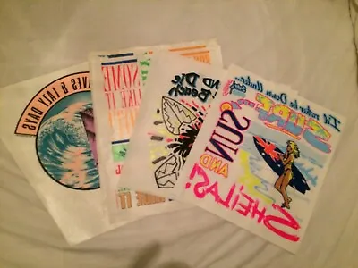 30 Heat T Shirt Vintage Transfers Original 70s/80s/90.  Large Asst Surfing   Etc • £100