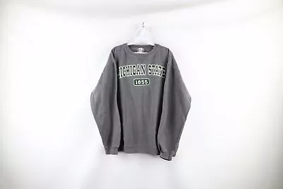 Vintage Mens XL Faded Spell Out Michigan State University Crewneck Sweatshirt • $44.95