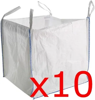 £41.95 • Buy 10 Bulk Bags Ton  Bags Builders Garden Waste 1 Tonne Ton Jumbo Bags Storage Sack
