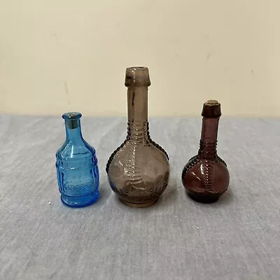 Vintage Blue & Purple Wheaton Glass Bitters Bottles Ball Claw FS Bnfts Charity • $20