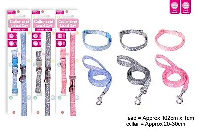 Puppy / Small Dog  Collar & Lead Set With Soft Padded Handle    3 Colours. • £4.95