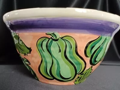 Vicki Carroll Pottery 1995 Bon Appetite Large Serving Salad Bowl Green Pepper  • $35.95