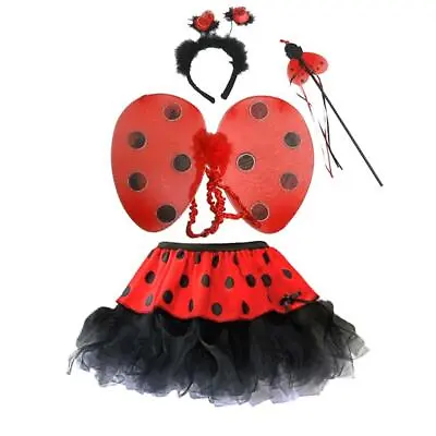 Womens Ladybird Tutu Skirt & Wings World Book Day Fancy Dress Costume • £18.95