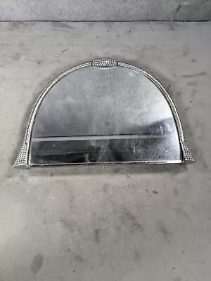 Vintage Victorian Glass Mirror Tray Plateau Ornate Silver Tone - Footed 10 X8  • $29.98
