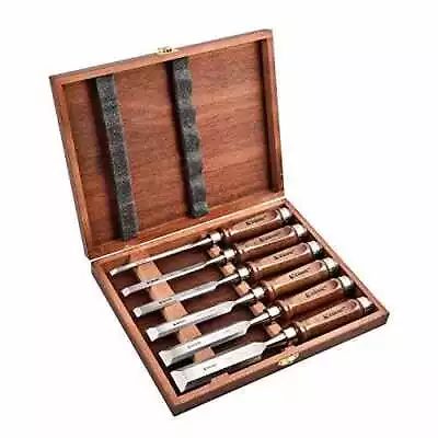 EZARC Japanese Chisel Nomi Black Walnut Set Of 6 Carpenter Tool Woodworking JP • £75.82