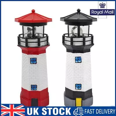 Lighthouse Shape Solar LED Light Garden Fence Yard Outdoor Decor Beacon Lamp • £14.59