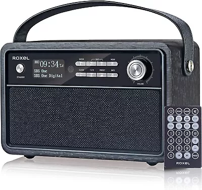 New Vintage DAB/FM Radio Bluetooth Speaker | Bedside Alarm Clock With Sleep F... • $197.67