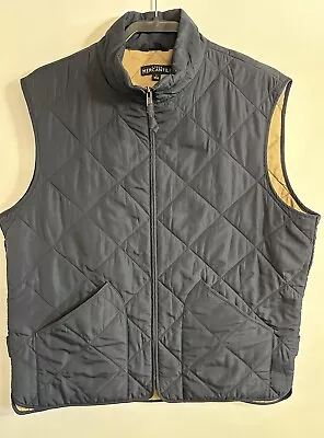 J Crew Vest Men’s Large Blue Mercantile Quilted Full Zip Puffer Vest Sz Large • $27.99