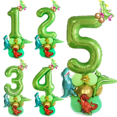 Dinosaur Standing Number Balloons Kids Boy Birthday Celebration Party Decoration • £5.59